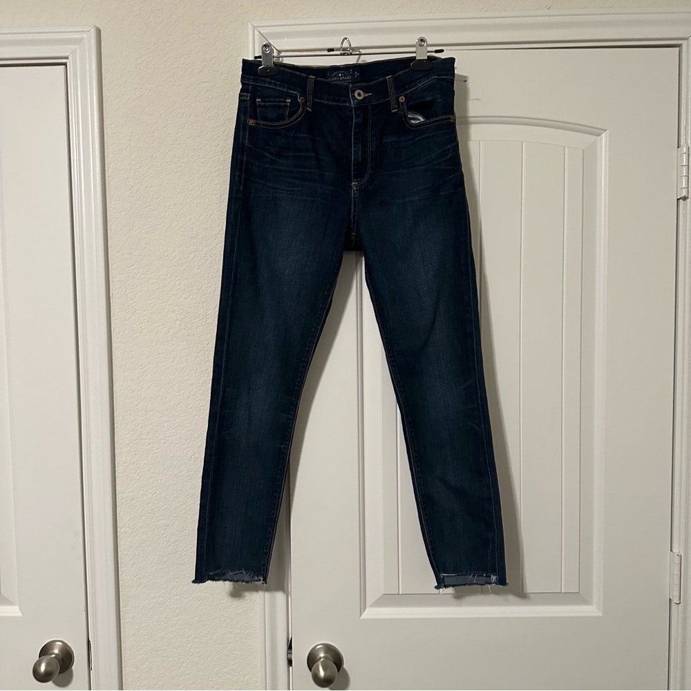 NWOT Lucky Brand Bridgette Skinny Jeans Frayed Hem Women Size 8 / 29 Denim